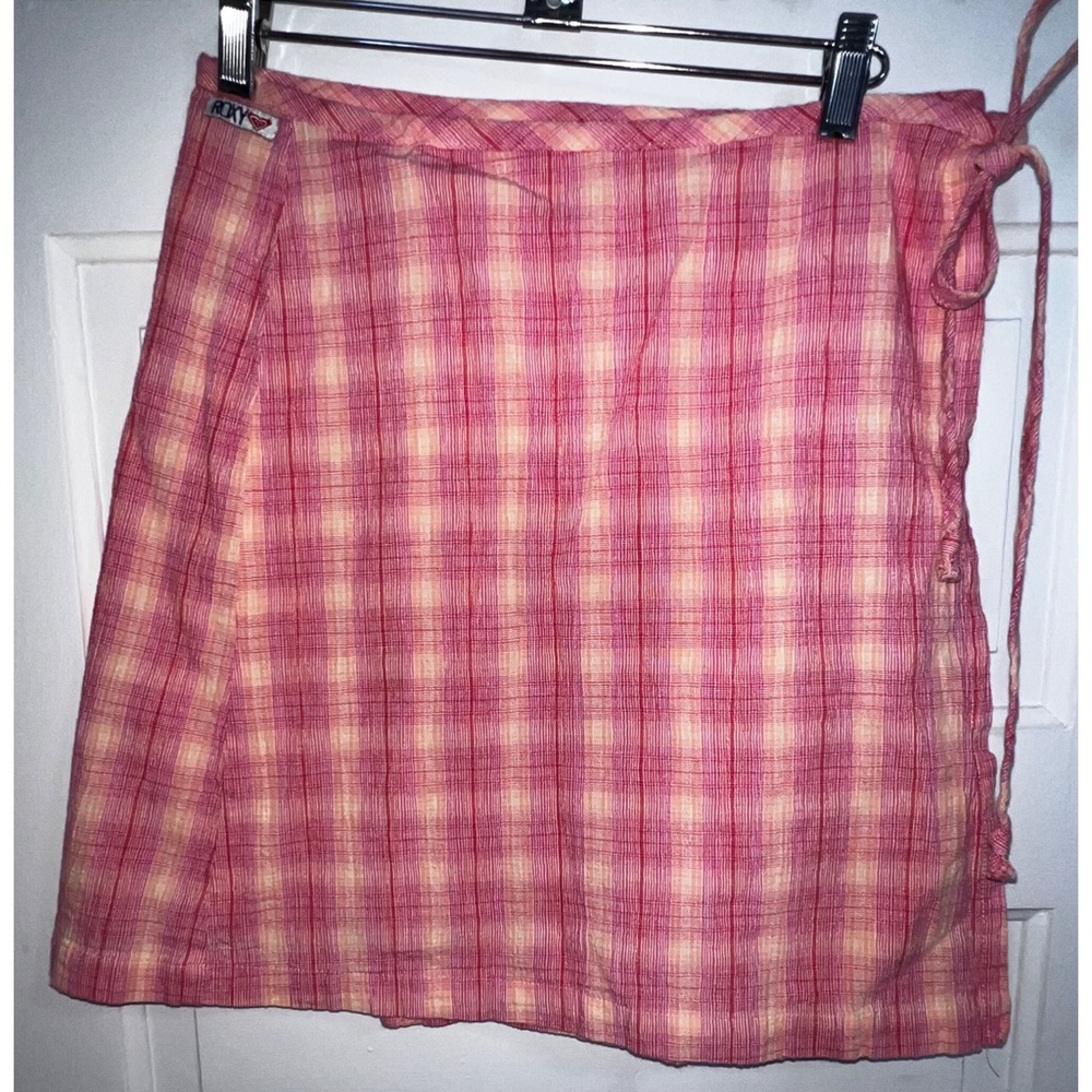 Vintage ROXY Quicksilver Plaid Wrap Around Skirt